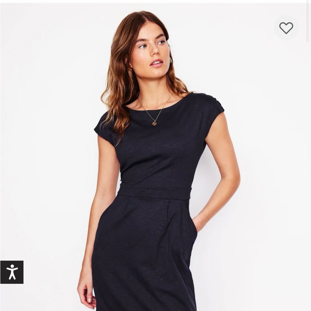 Boden Florrie Jersey Cotton Dress in Navy